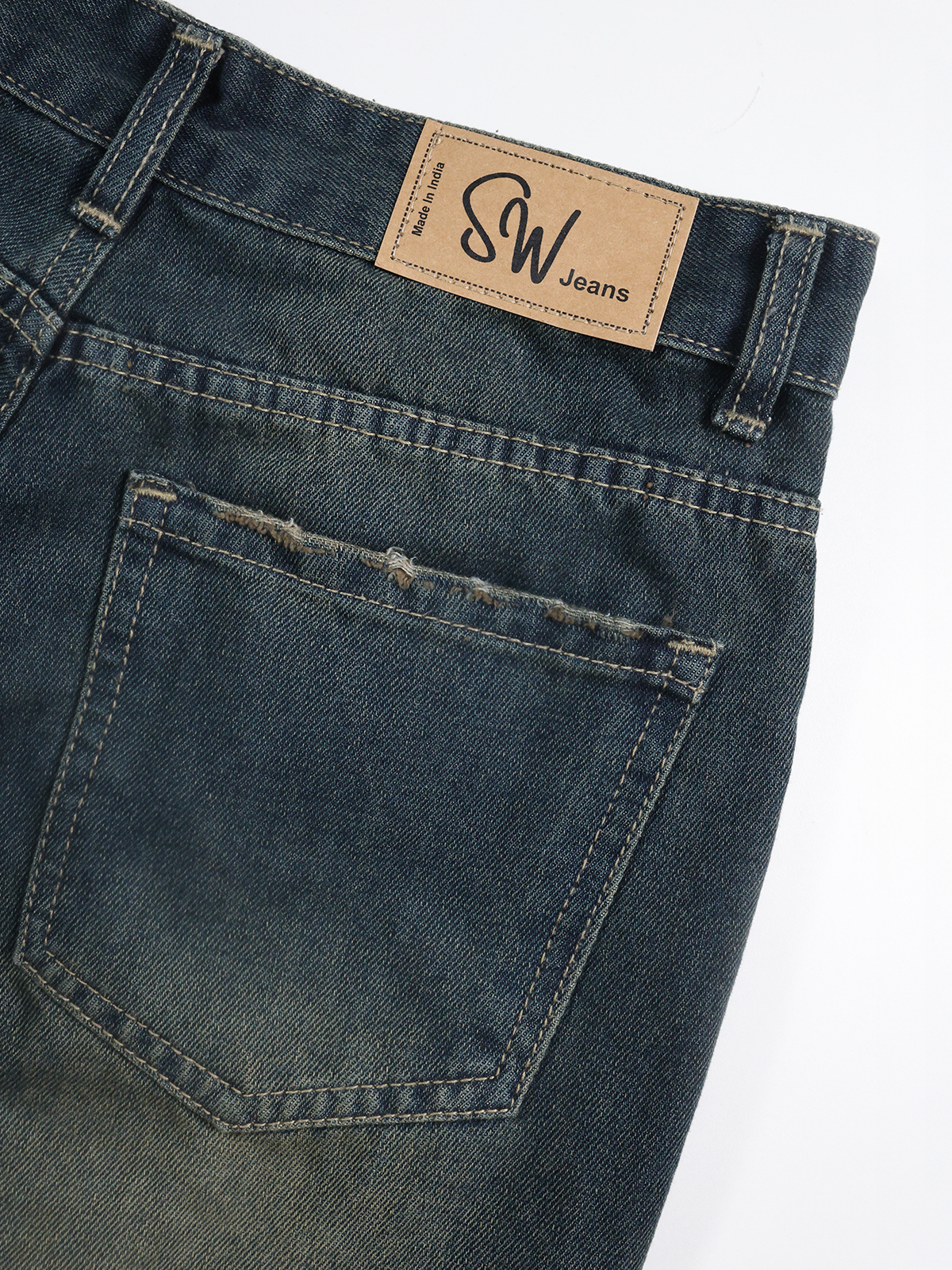 Space Blue Tinted Super Wide Leg Jeans