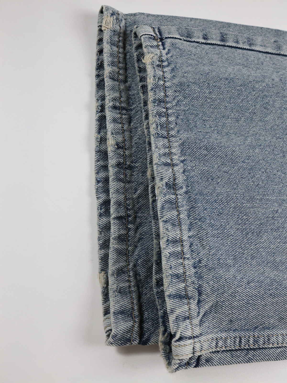 Smoke Blue Washed Wide Leg Jeans