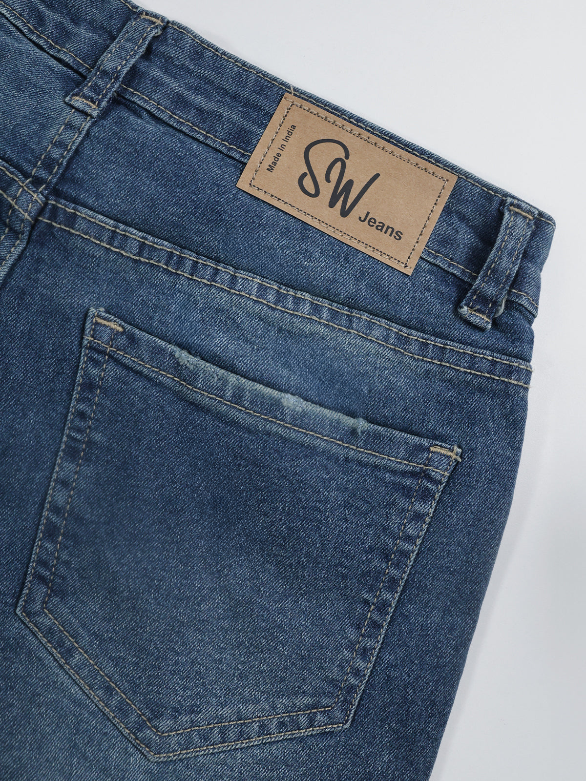 Galactic Blue Tinted Y2K Bootcut Jeans
