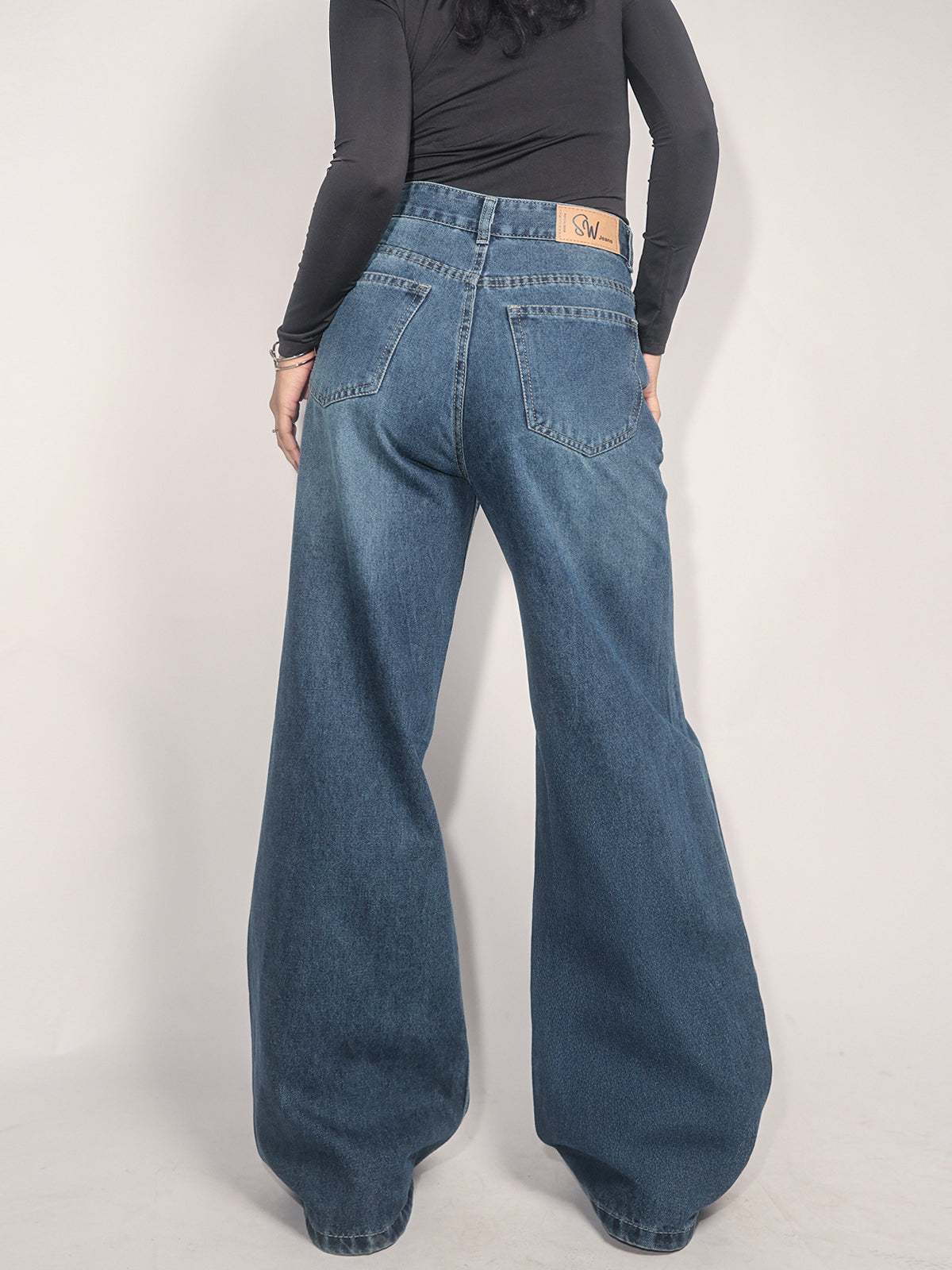 Starlight Blue Washed Wide Leg Jeans
