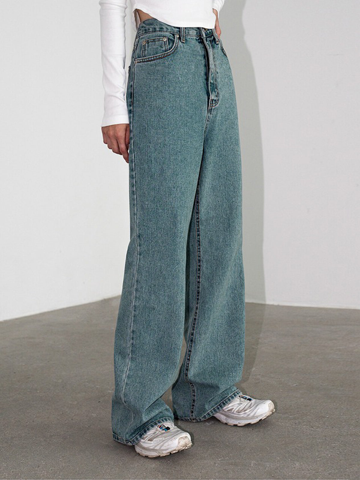 Cosmic Blue Tinted Straight Leg Jeans