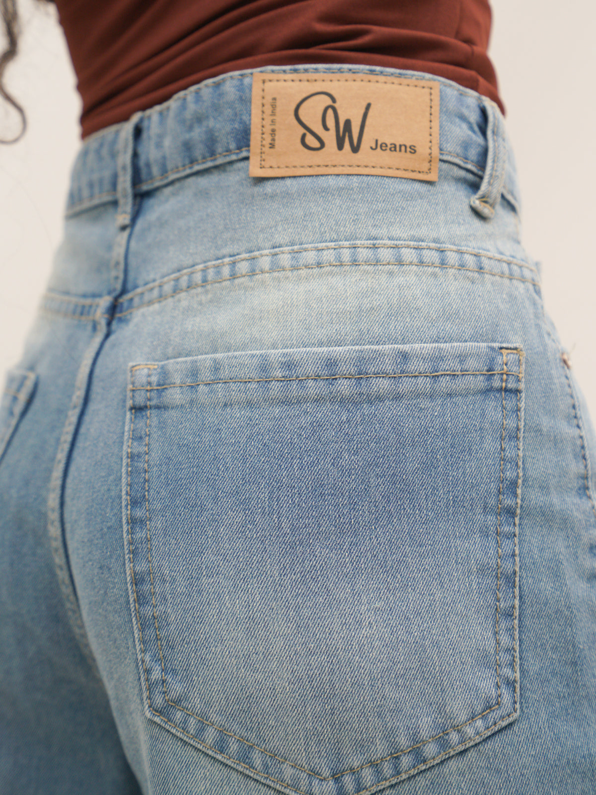 Faded Blue Ultra Wide Leg Jeans