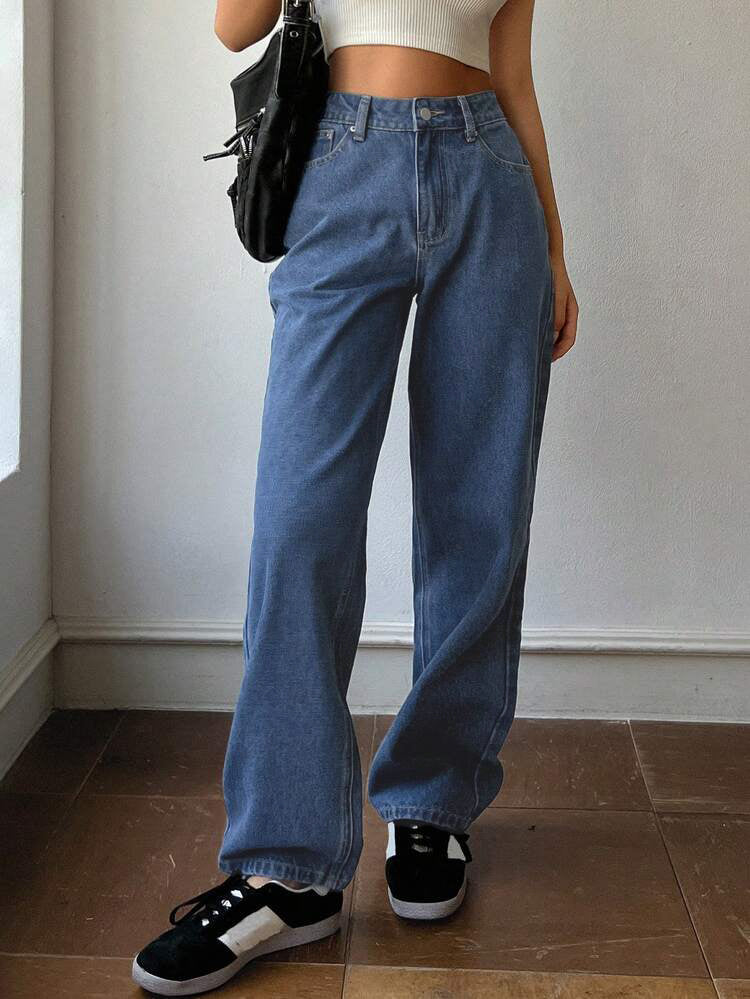 Stone Blue Straight Leg Jeans