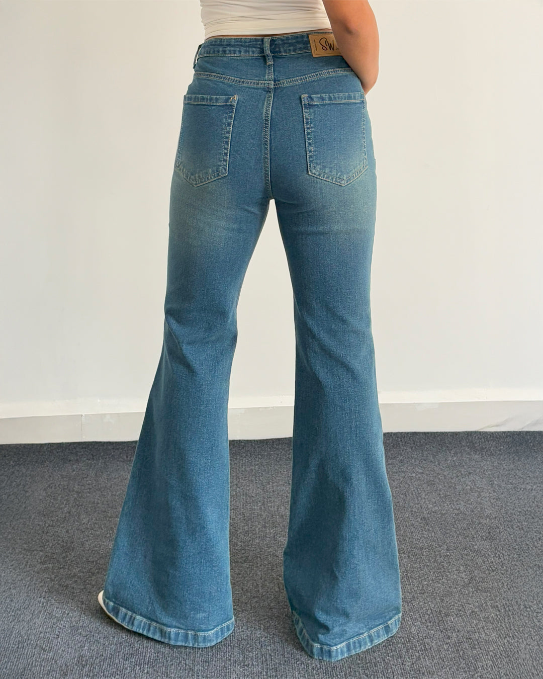 Premium Blue Vintage Washed Bootcut Jeans
