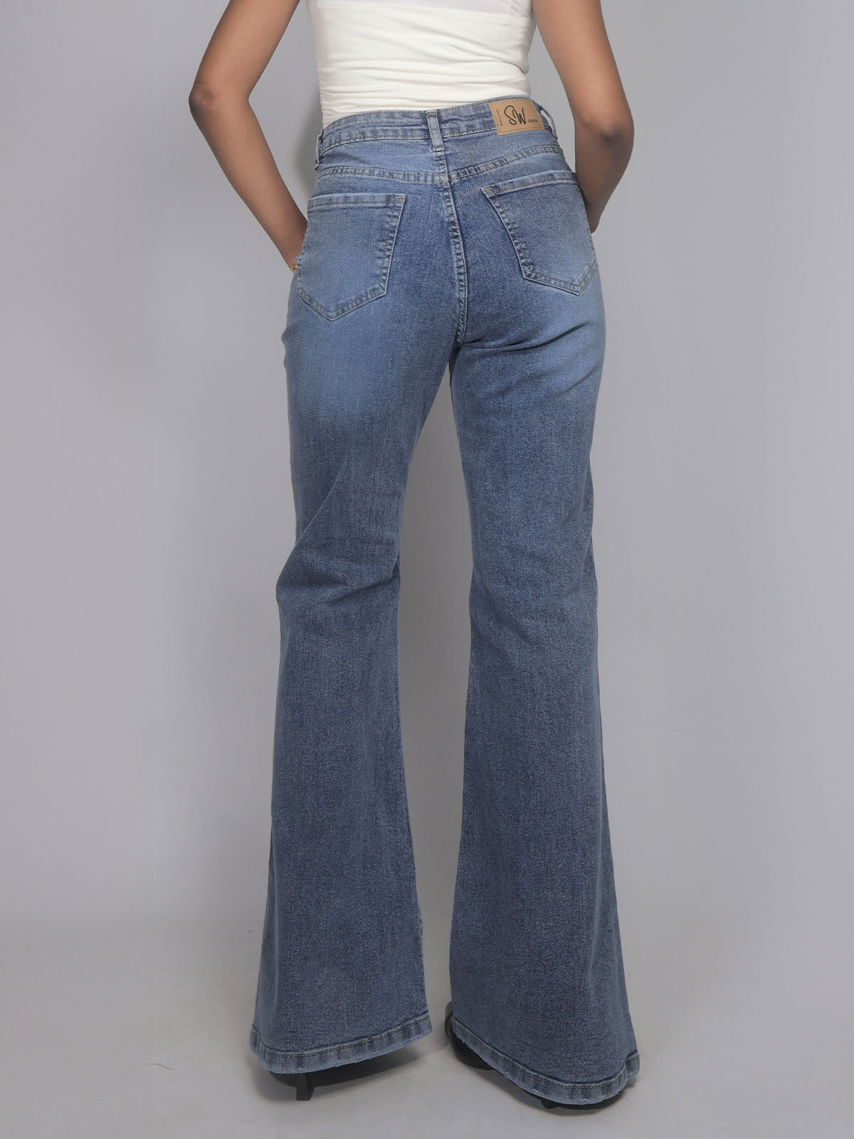 Stormy Blue Washed Bootcut Jeans