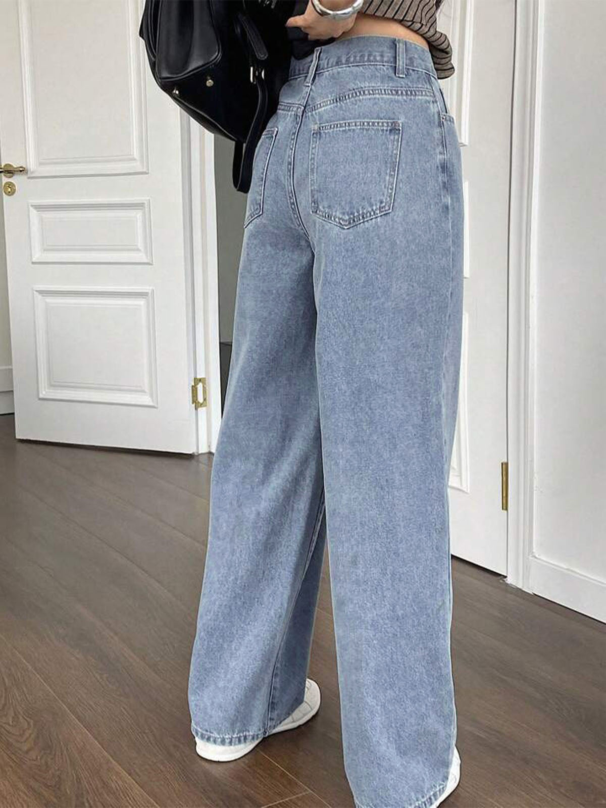 Dusty Blue Straight Leg Jeans