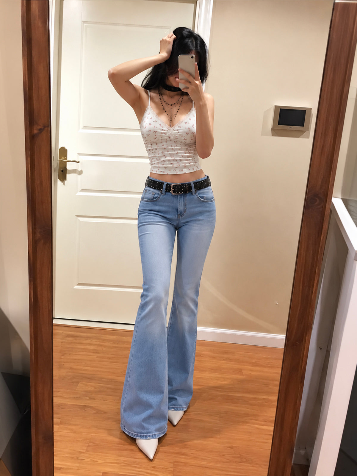 Sea Blue Washed Bootcut Jeans