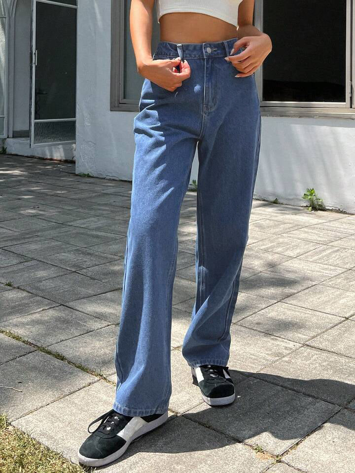 Stone Blue Straight Leg Jeans