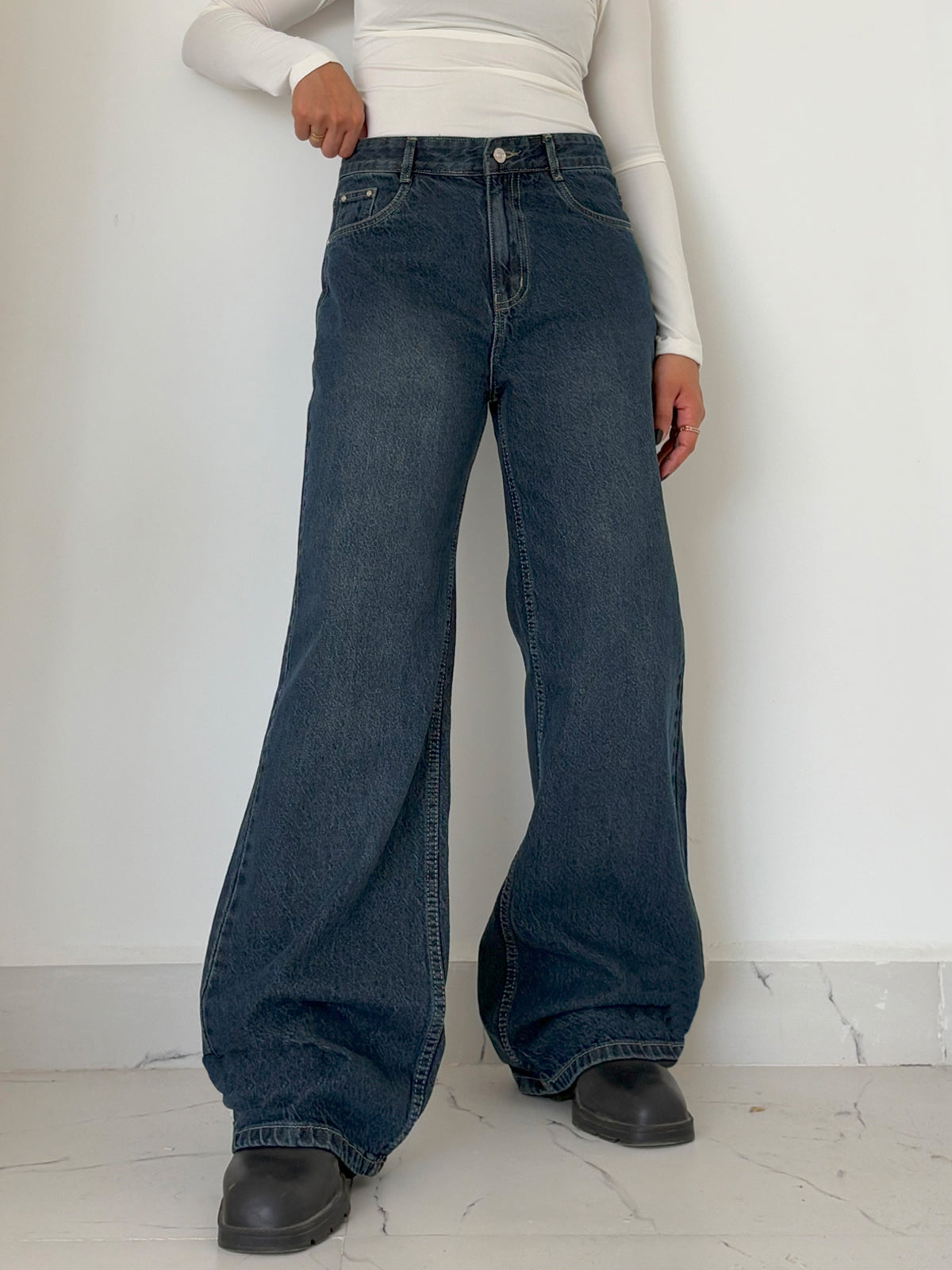 Vintage Cosmic Blue Wide Leg Jeans
