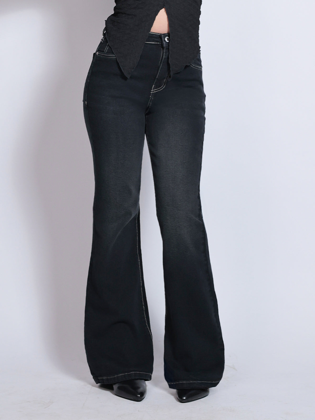 Premium Space Black Washed Bootcut JeansāØāØ