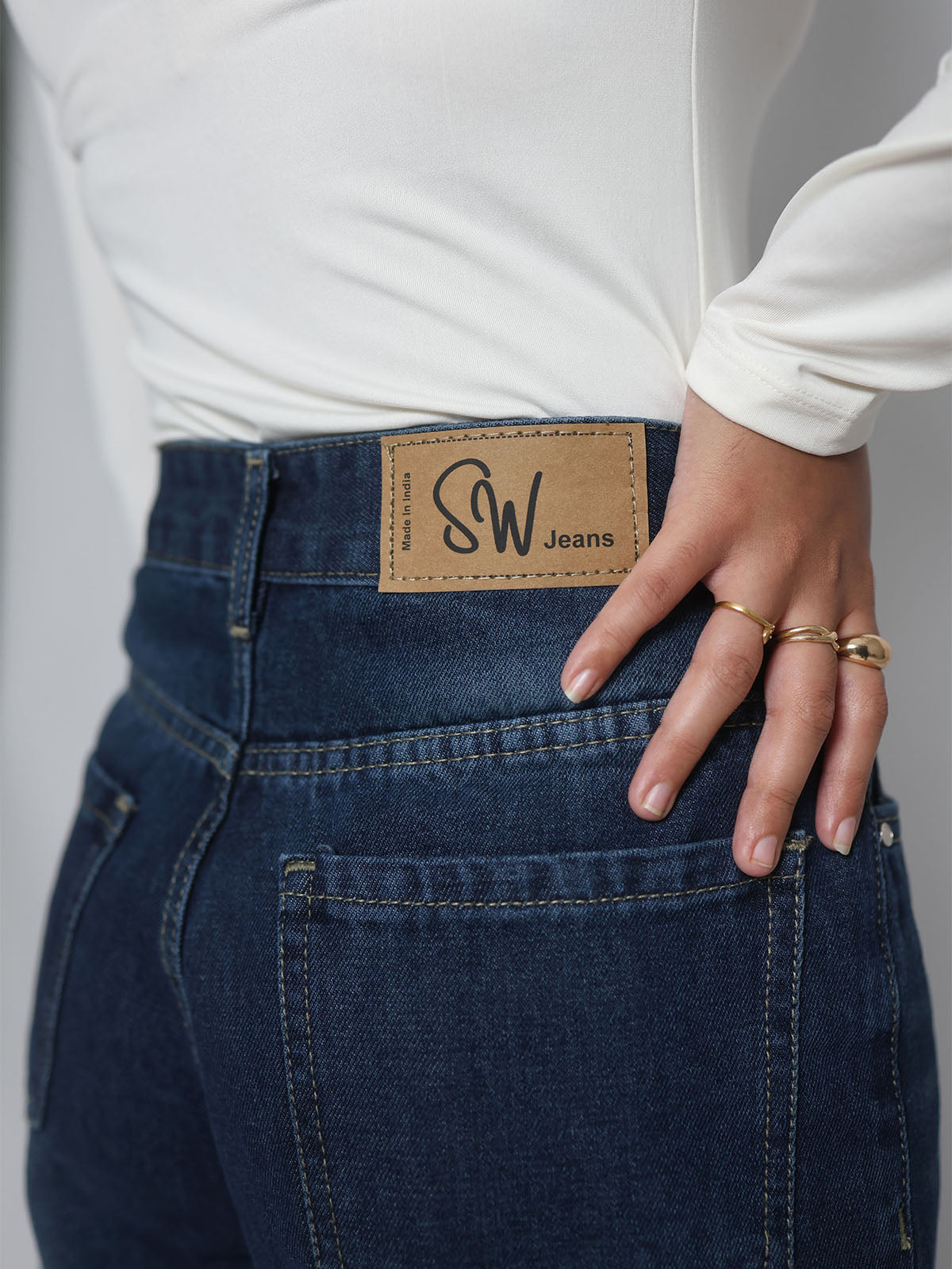 Starry Blue Washed Super Wide Leg Jeans
