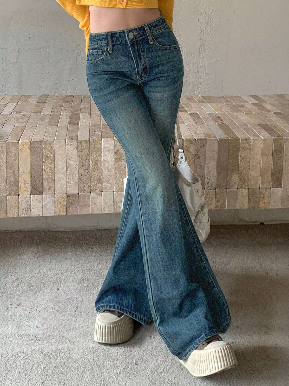 Twilight Green Tinted Y2K Bootcut Jeans