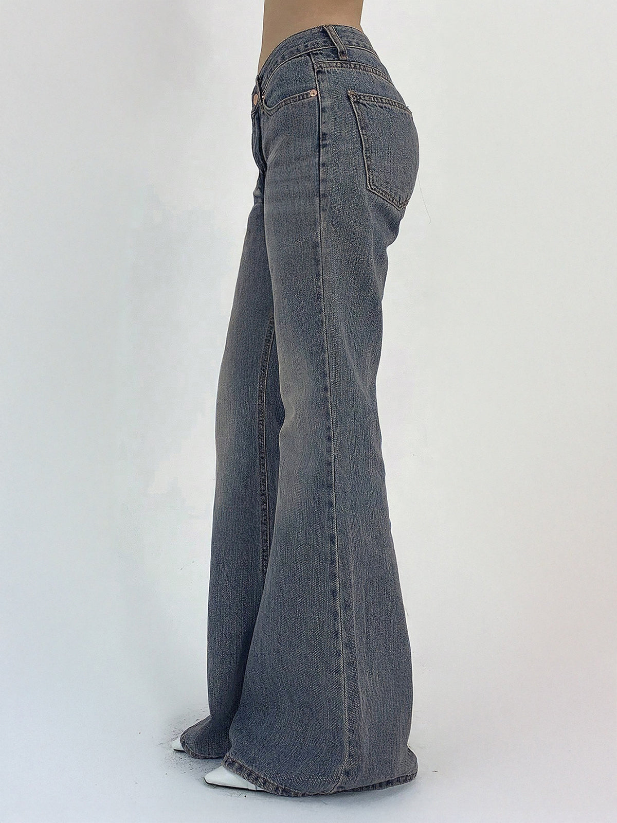 Ash Blue Tinted Y2K Bootcut Jeans