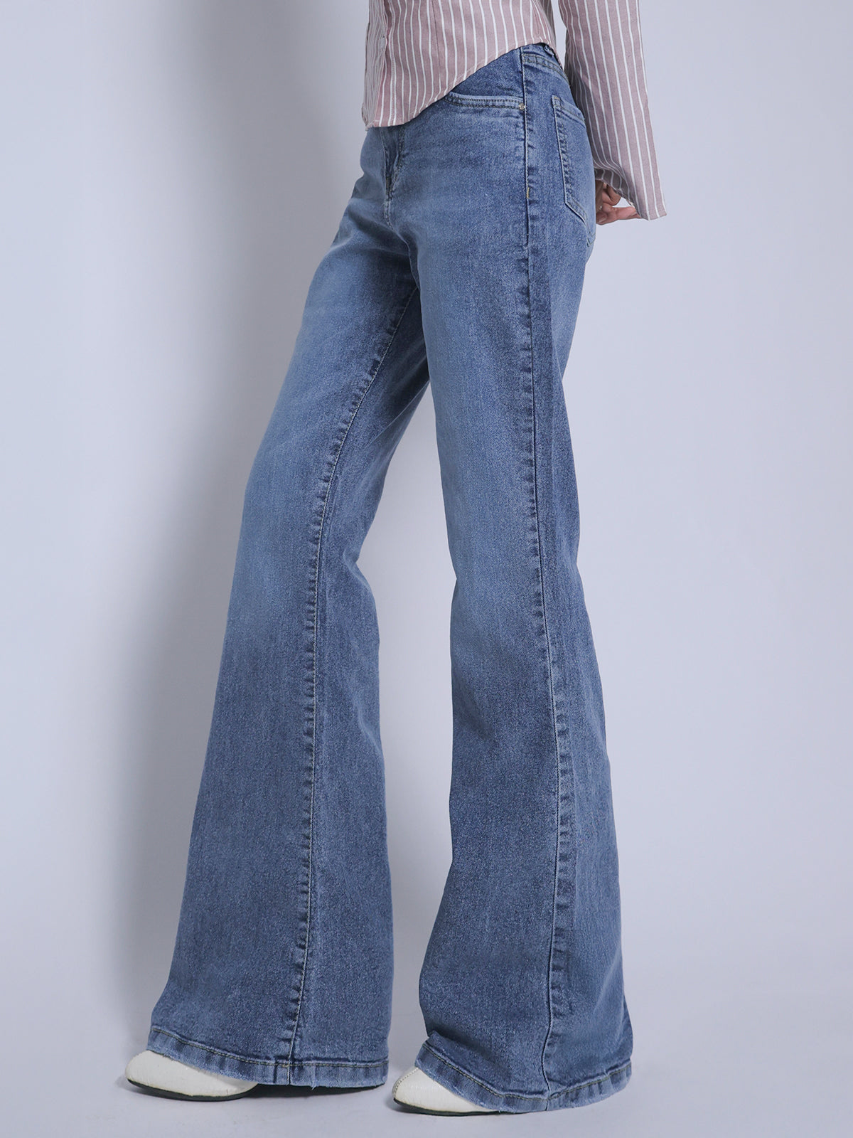 Stormy Blue Washed Bootcut Jeans