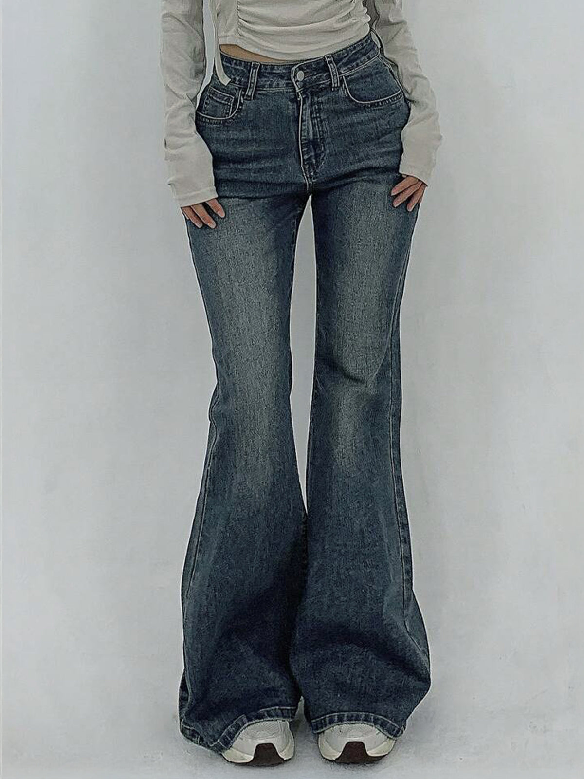 Stardust Blue Tinted Y2K Bootcut Jeans