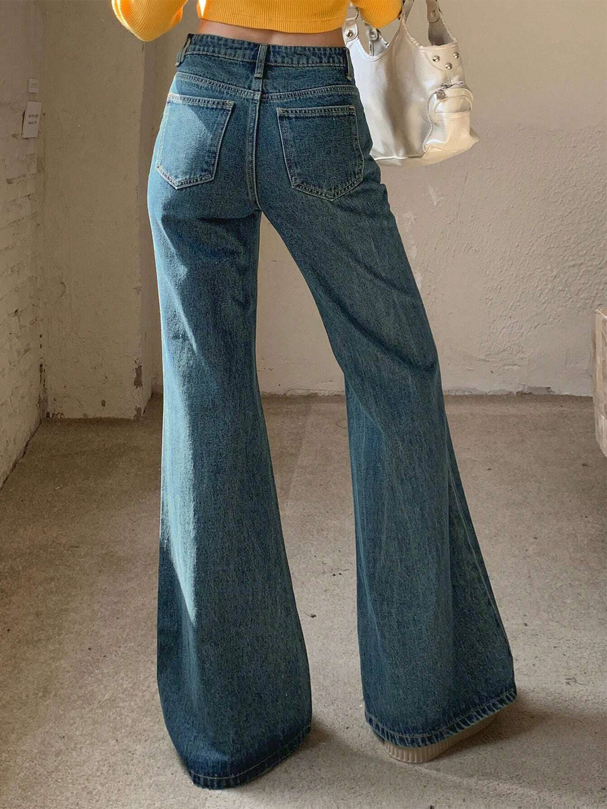 Twilight Green Tinted Y2K Bootcut Jeans