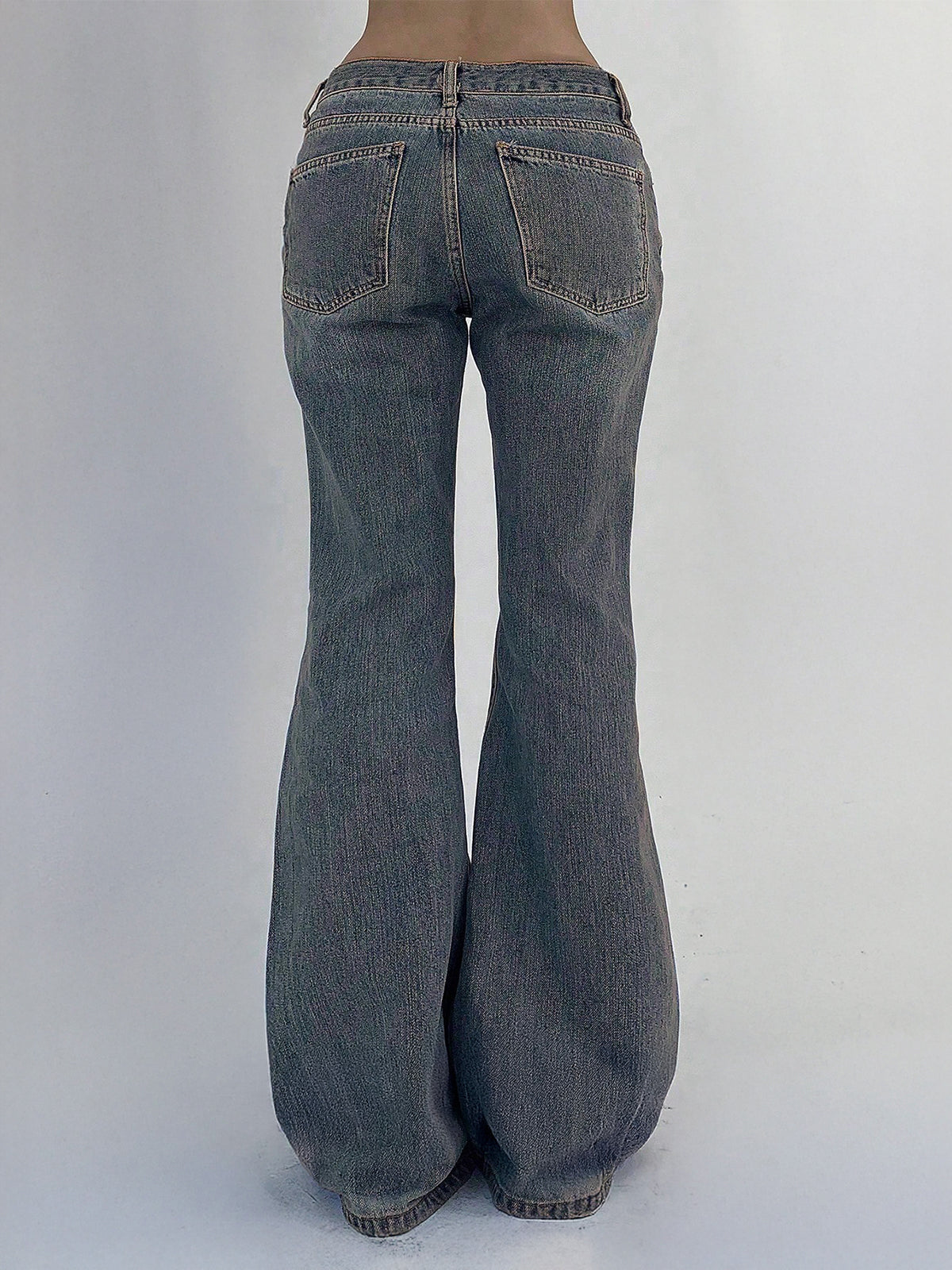 Ash Blue Tinted Y2K Bootcut Jeans