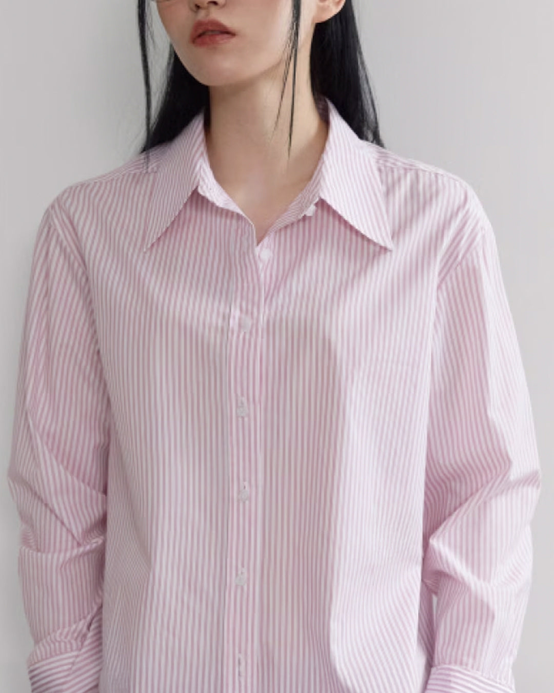 Soft Pink Striped Drop Shoulder Shirt