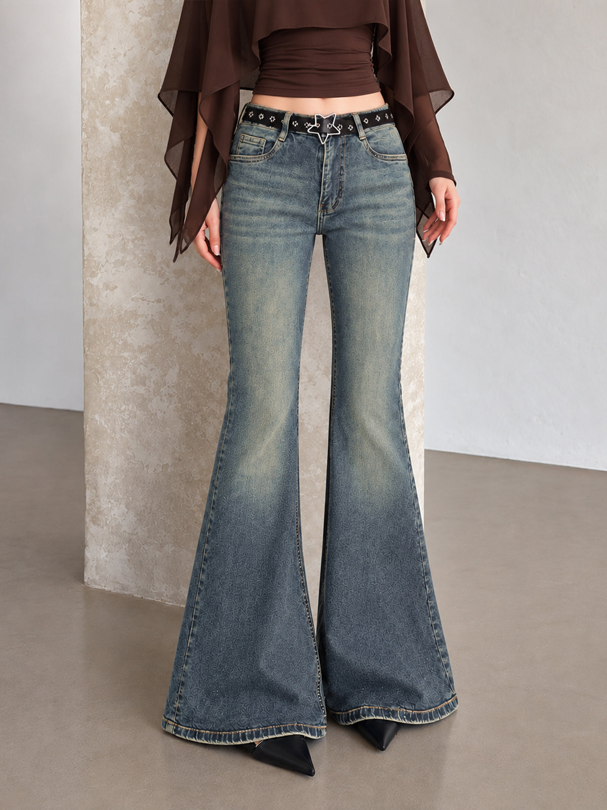 Heaven Blue Washed Bootcut Jeans
