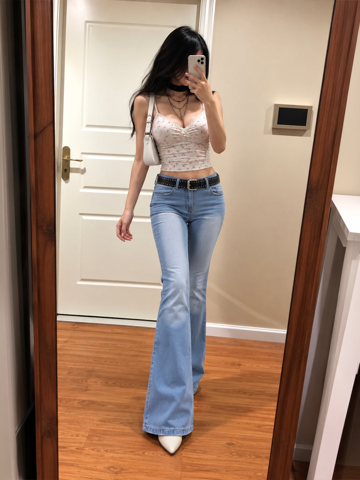 Sea Blue Washed Bootcut Jeans