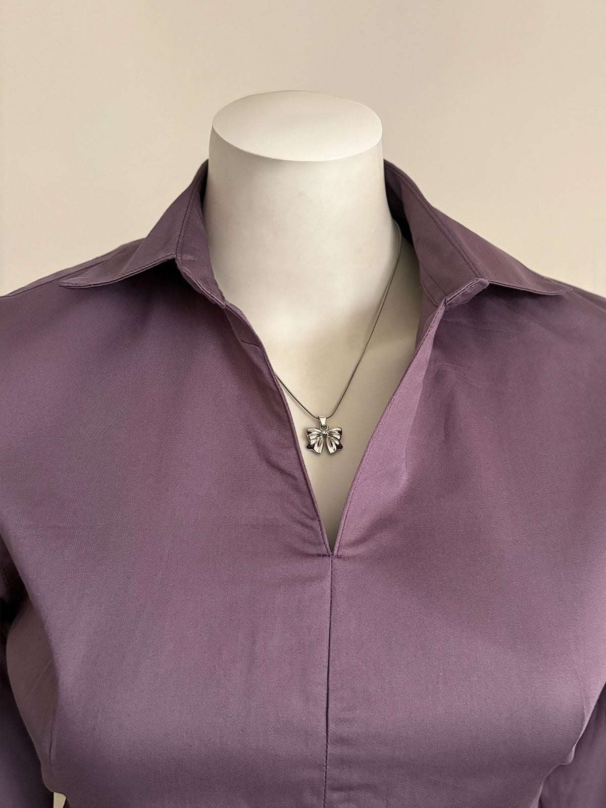 Dusty Mauve Corset Fitted Shirt