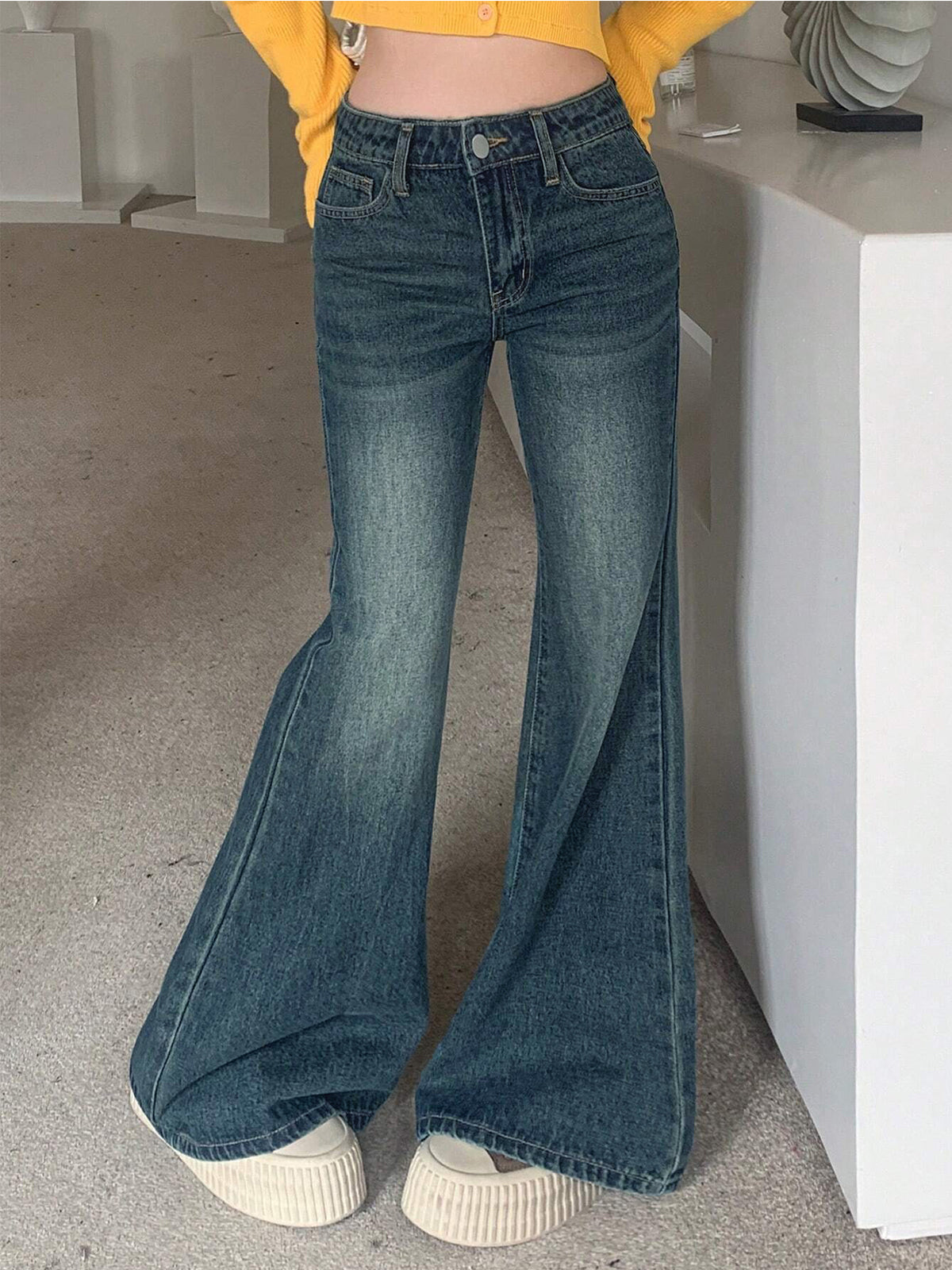 Twilight Green Tinted Y2K Bootcut Jeans