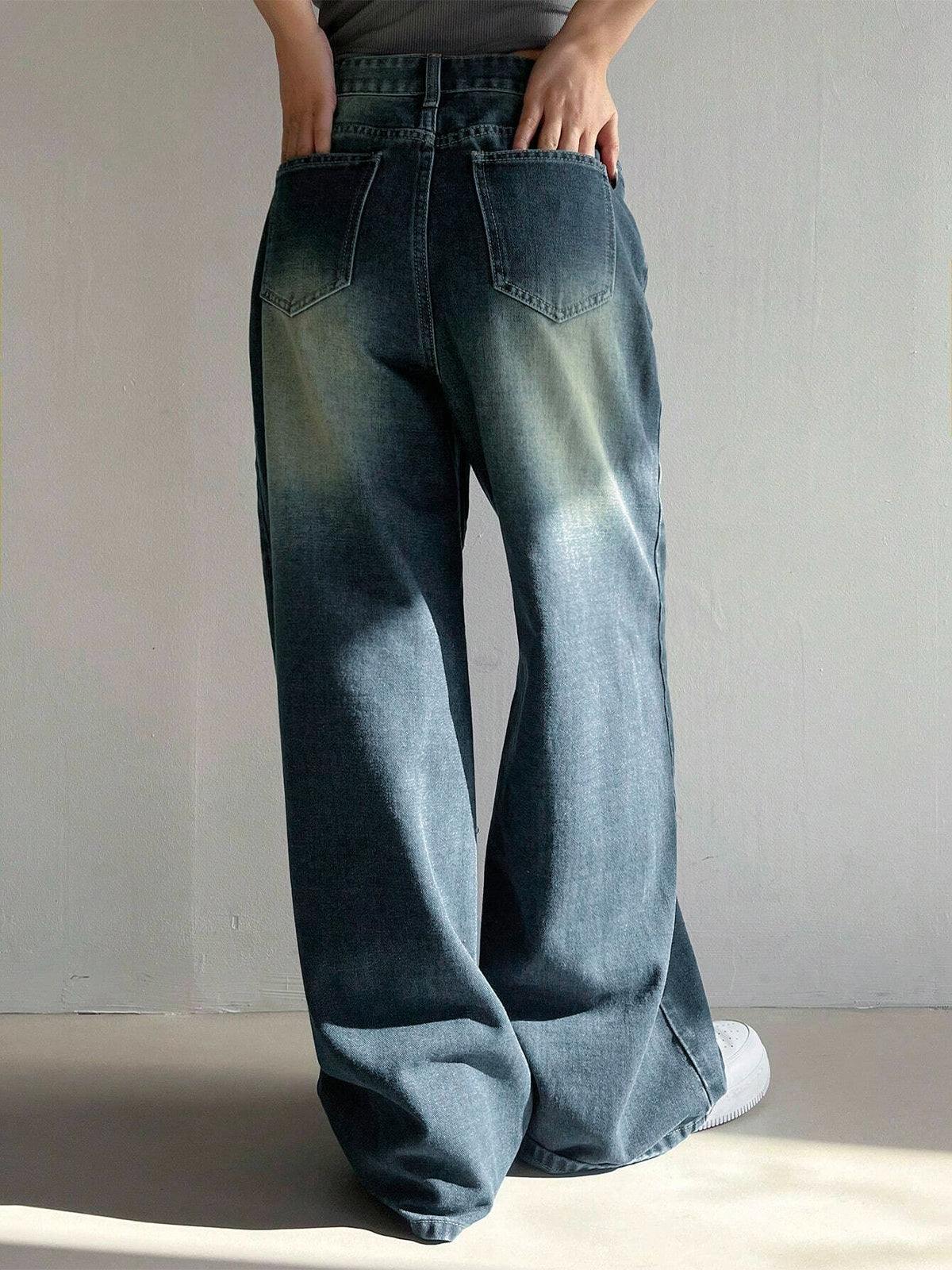 Astral Blue Washed Wide Leg Jeans