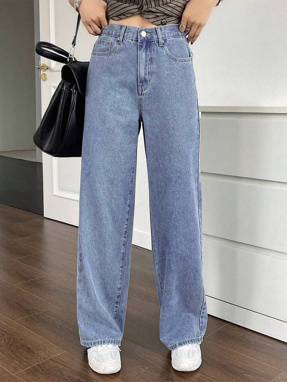Dusty Blue Straight Leg Jeans