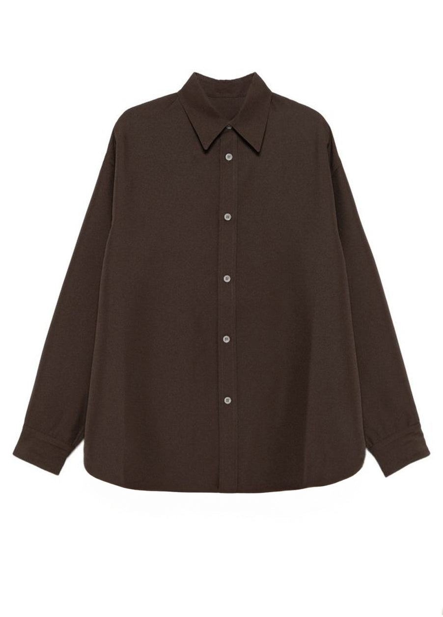 Chocolate Brown Oversized Poplin Shirt