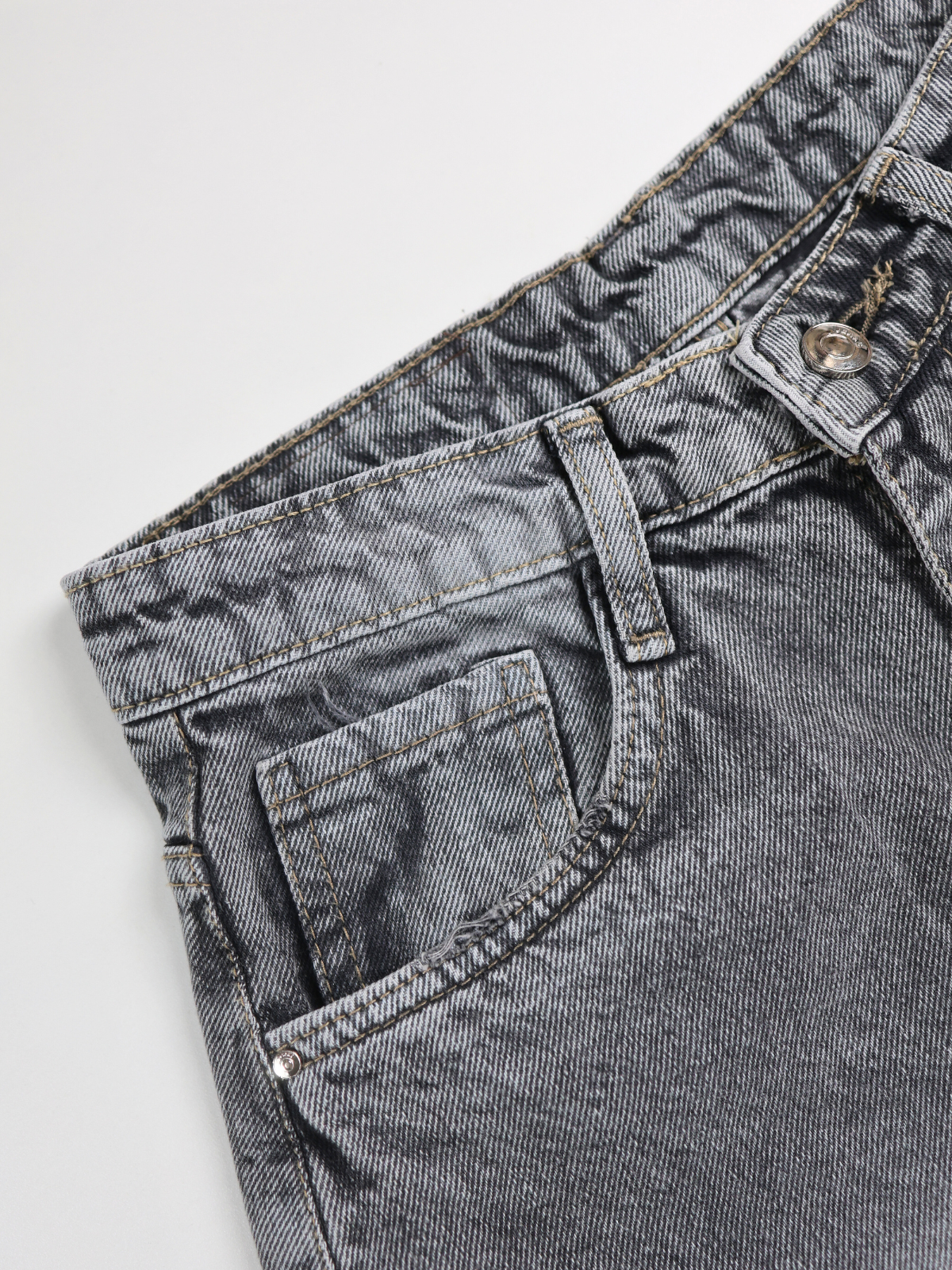 Comet Grey Washed Wide Leg Jeans