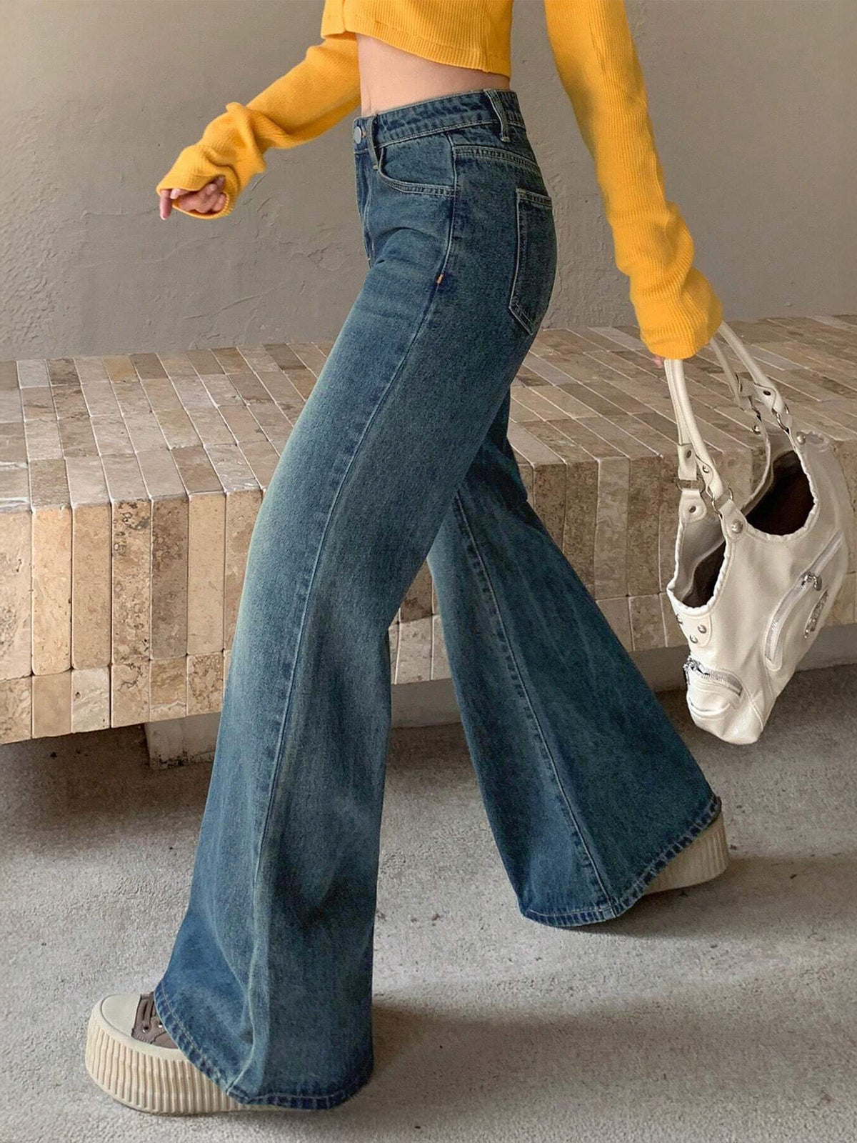 Twilight Green Tinted Y2K Bootcut Jeans