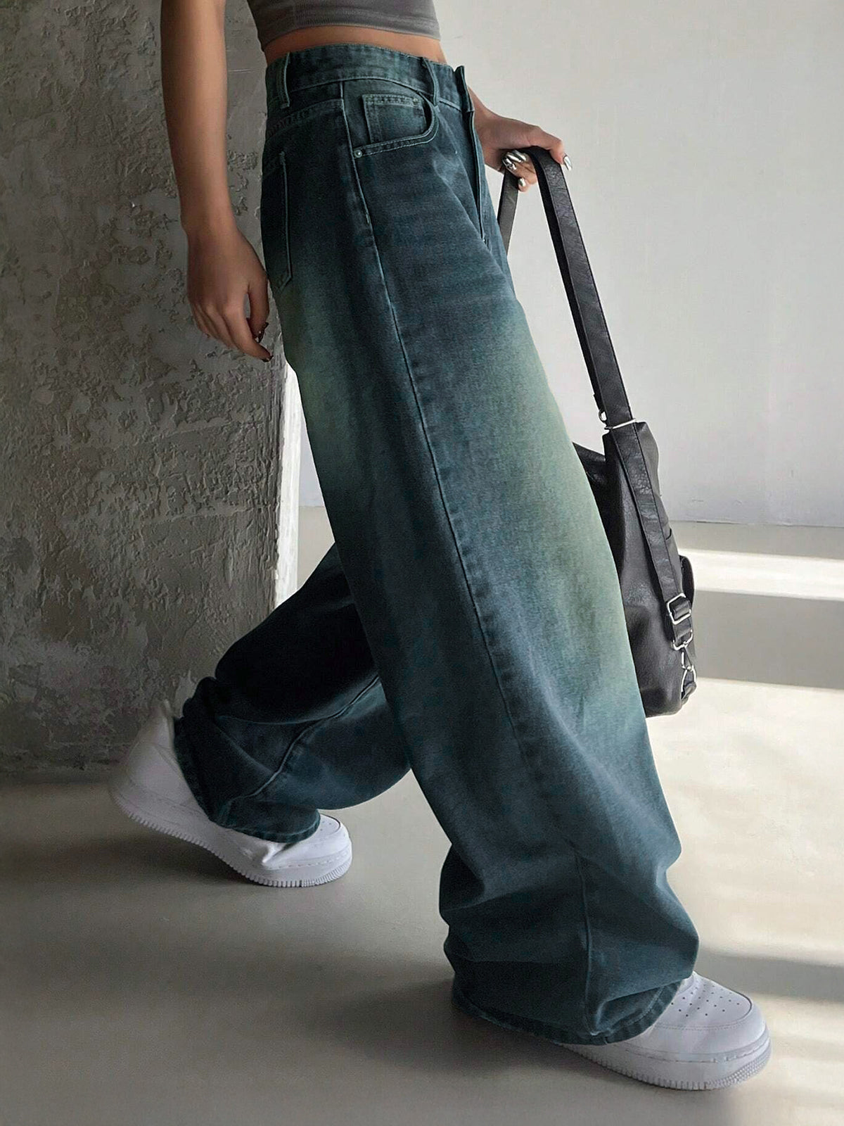 Astral Blue Washed Wide Leg Jeans