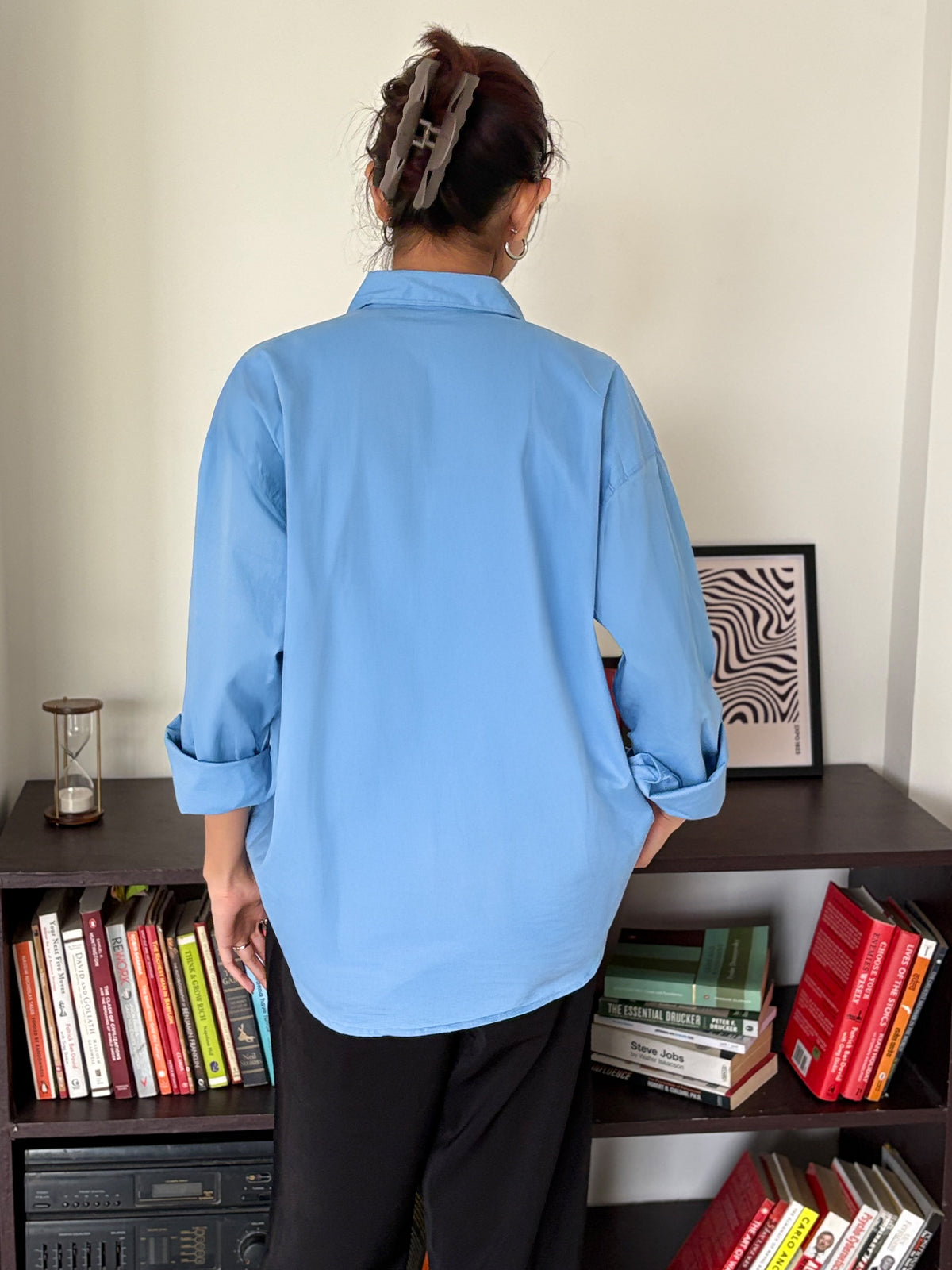 Powder Blue Oversized Poplin Shirt