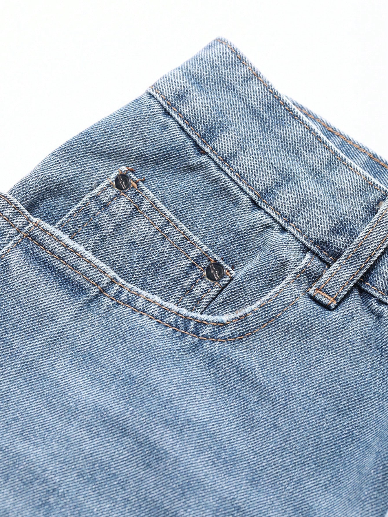 Cloud Blue Washed Straight Leg Jeans