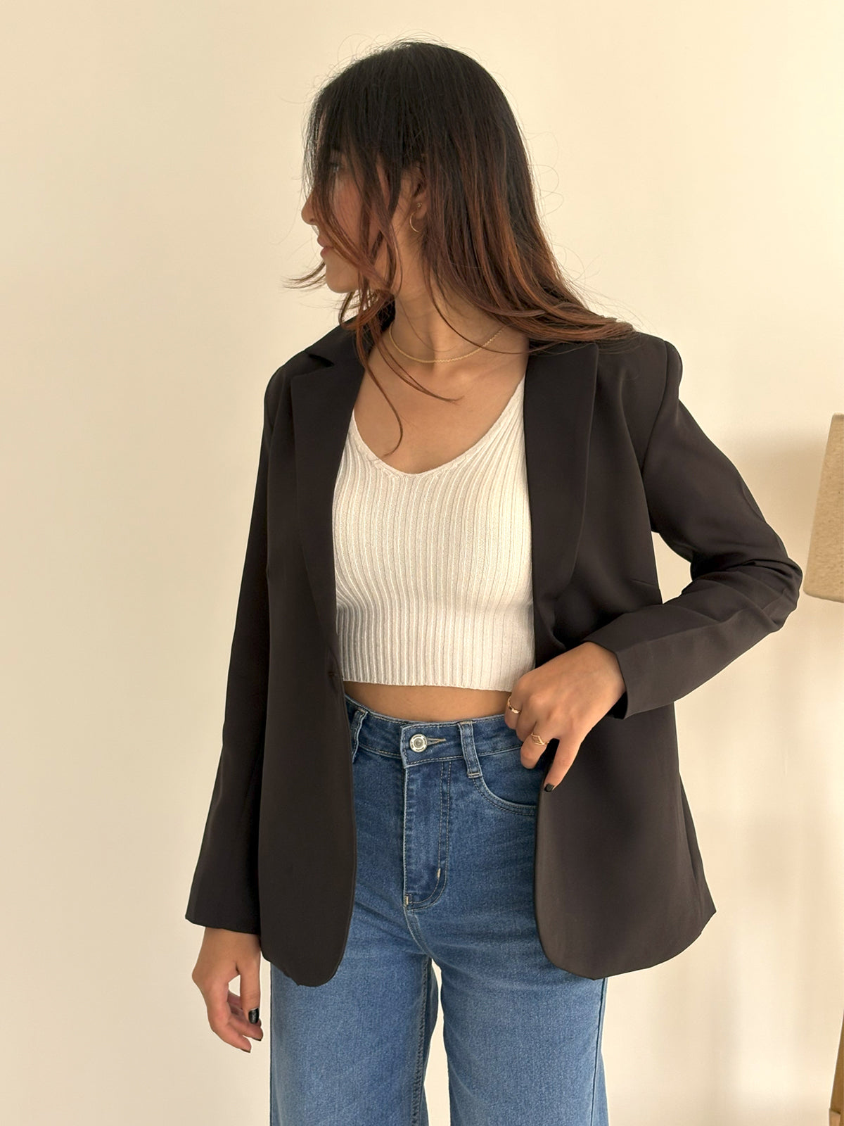 Black Single-Breasted Blazer