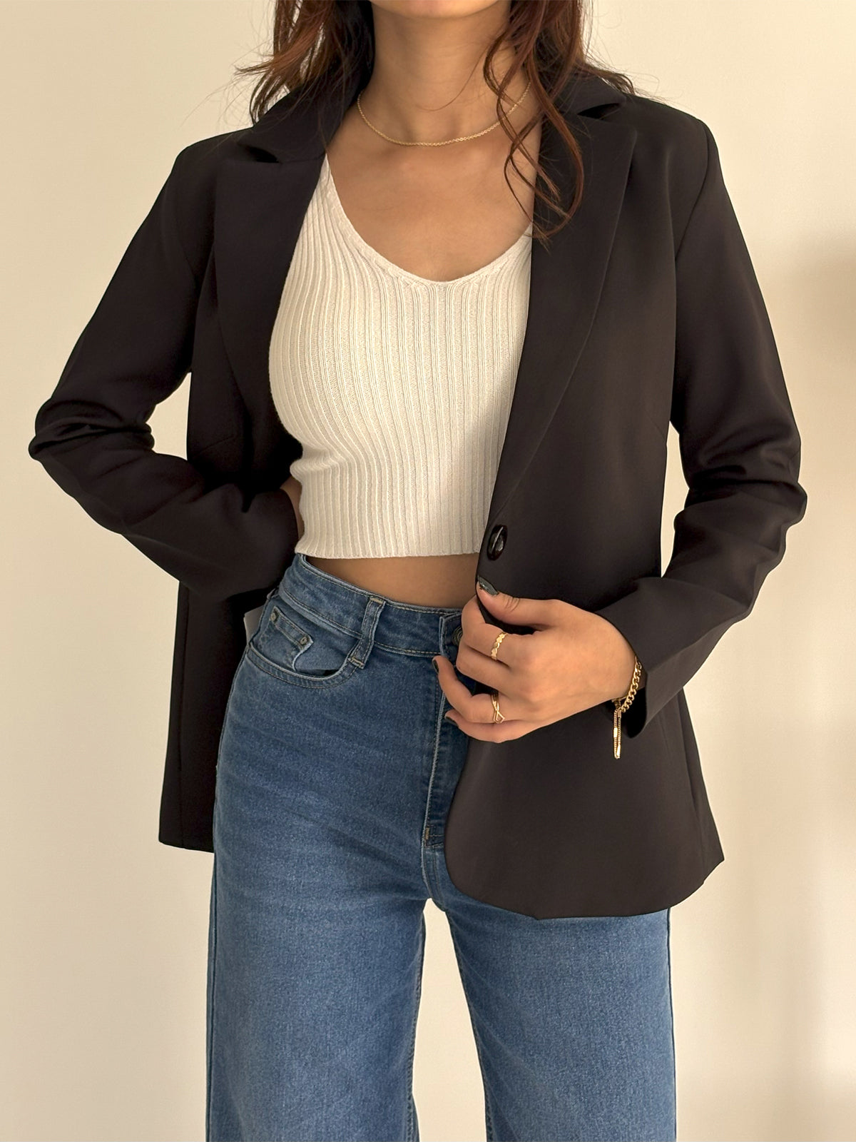Black Single-Breasted Blazer