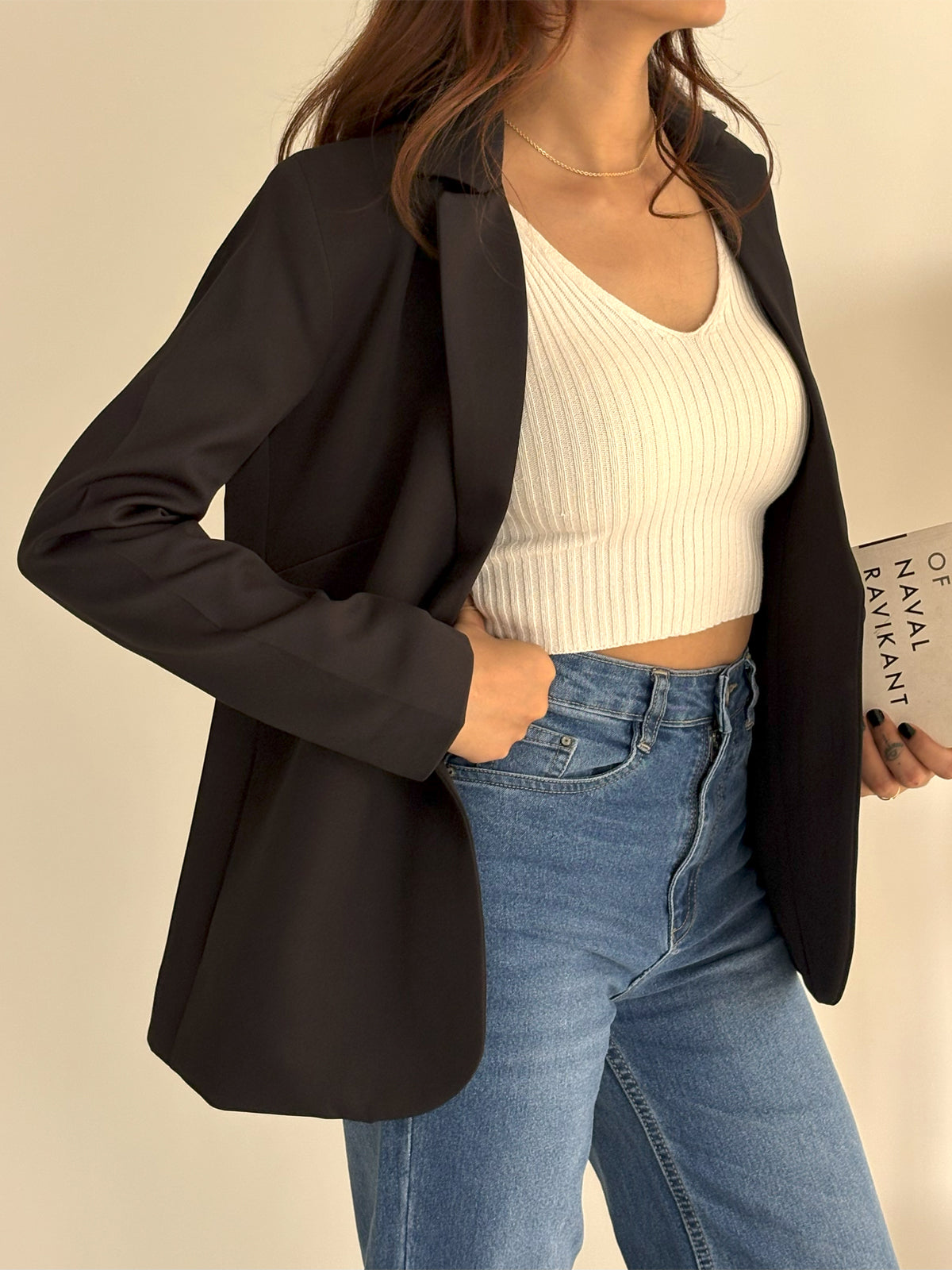 Black Single-Breasted Blazer