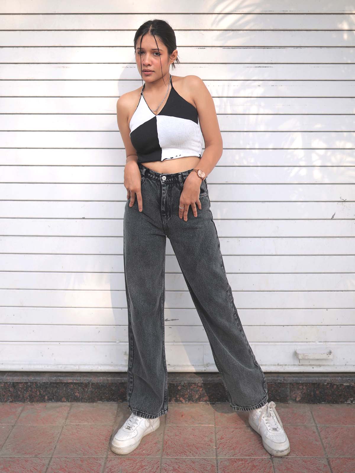 Charcoal Straight Leg Jeans