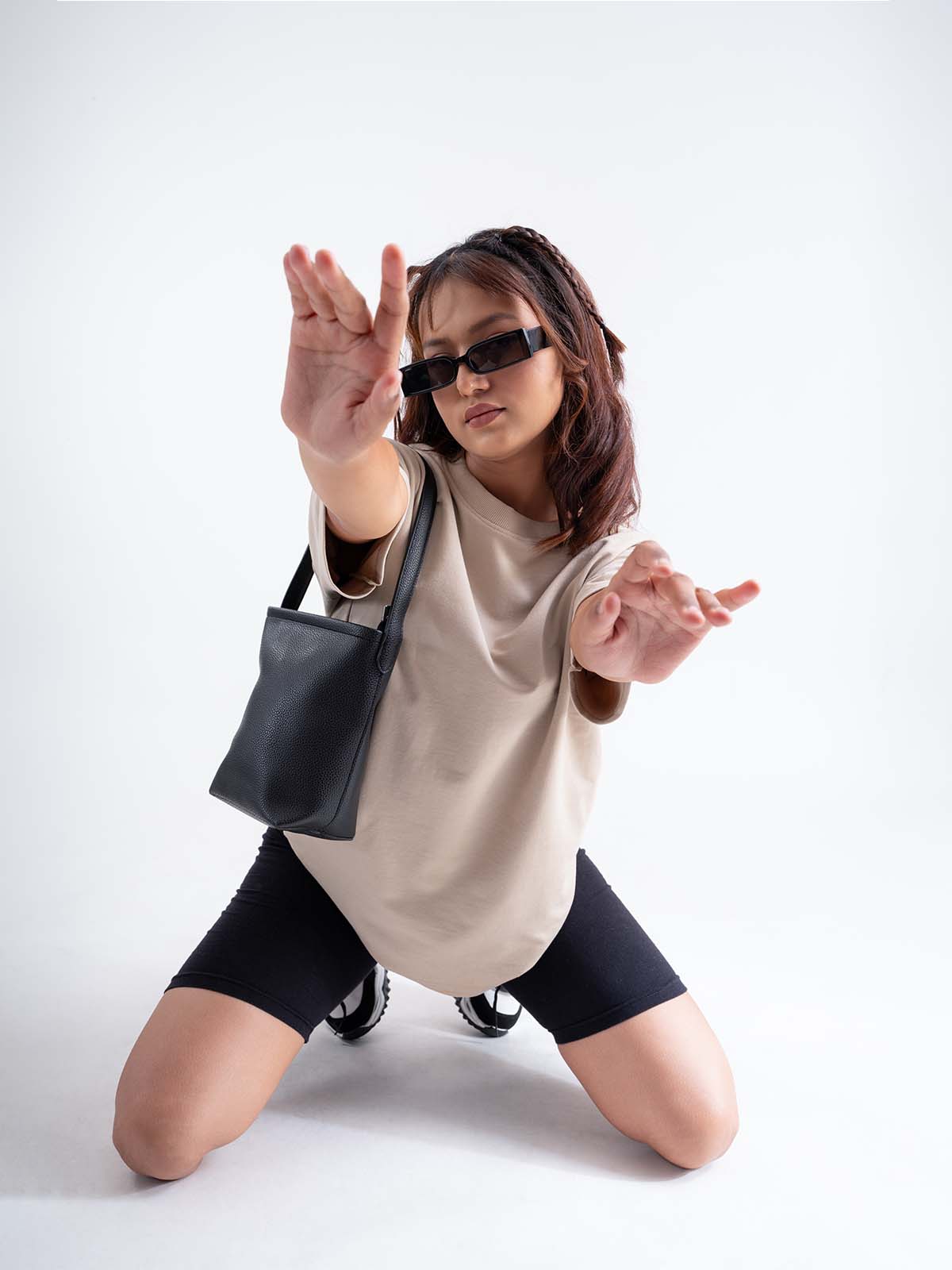 Beige Oversized Drop Shoulder T-shirt