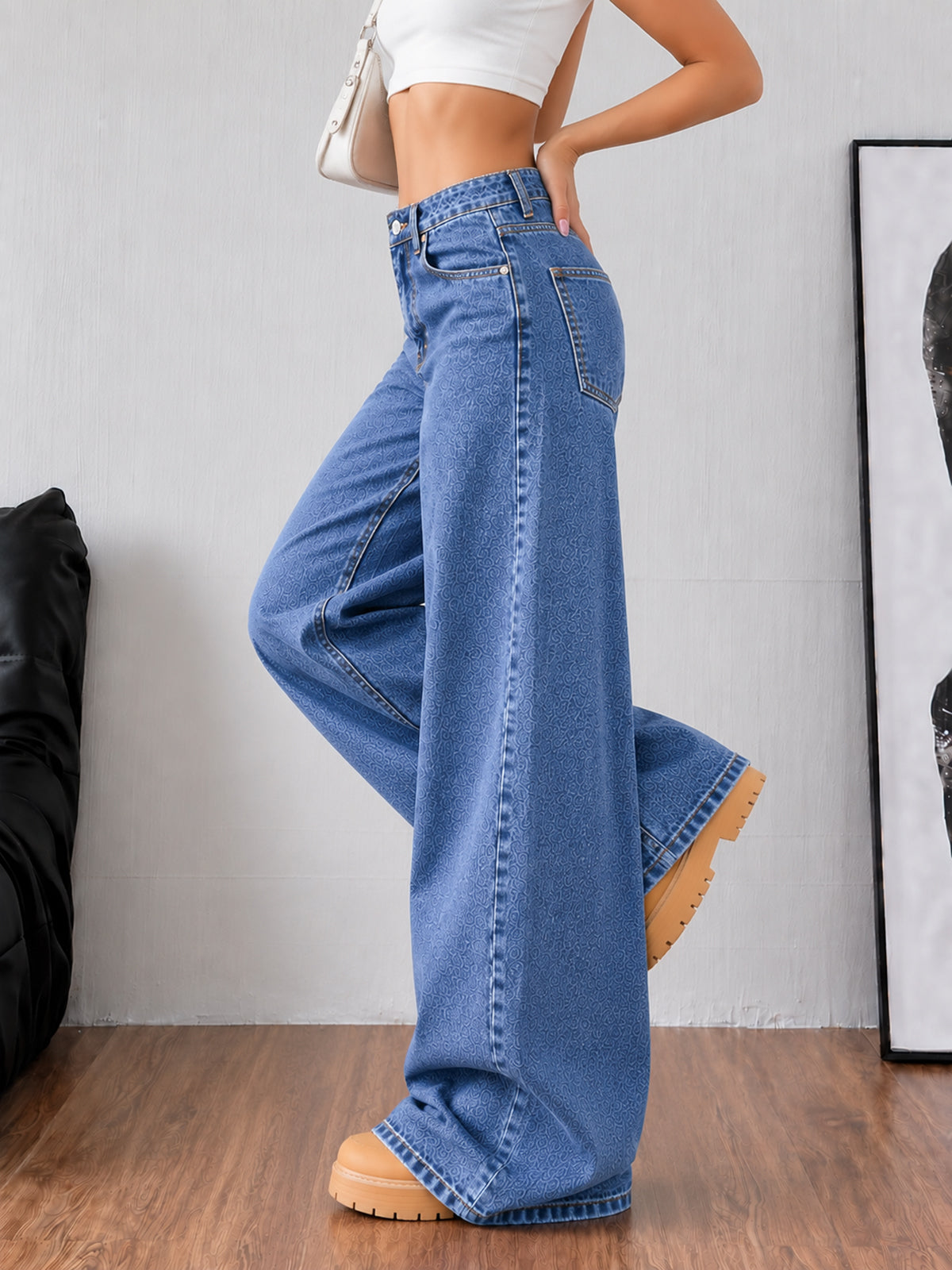 Ocean Blue Wide Leg Jeans