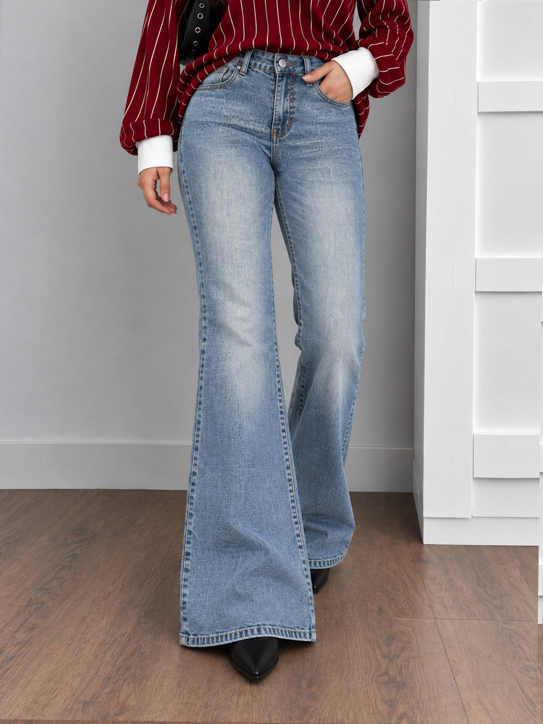 Ice Water Blue Washed Bootcut Jeans