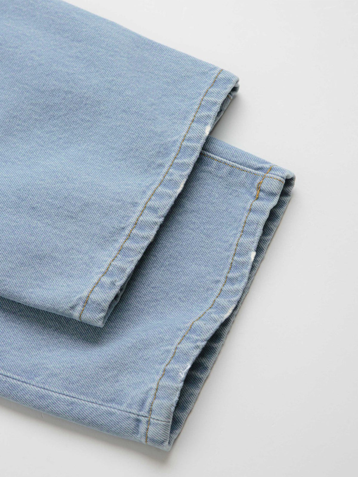 Cloud Blue Washed Straight Leg Jeans