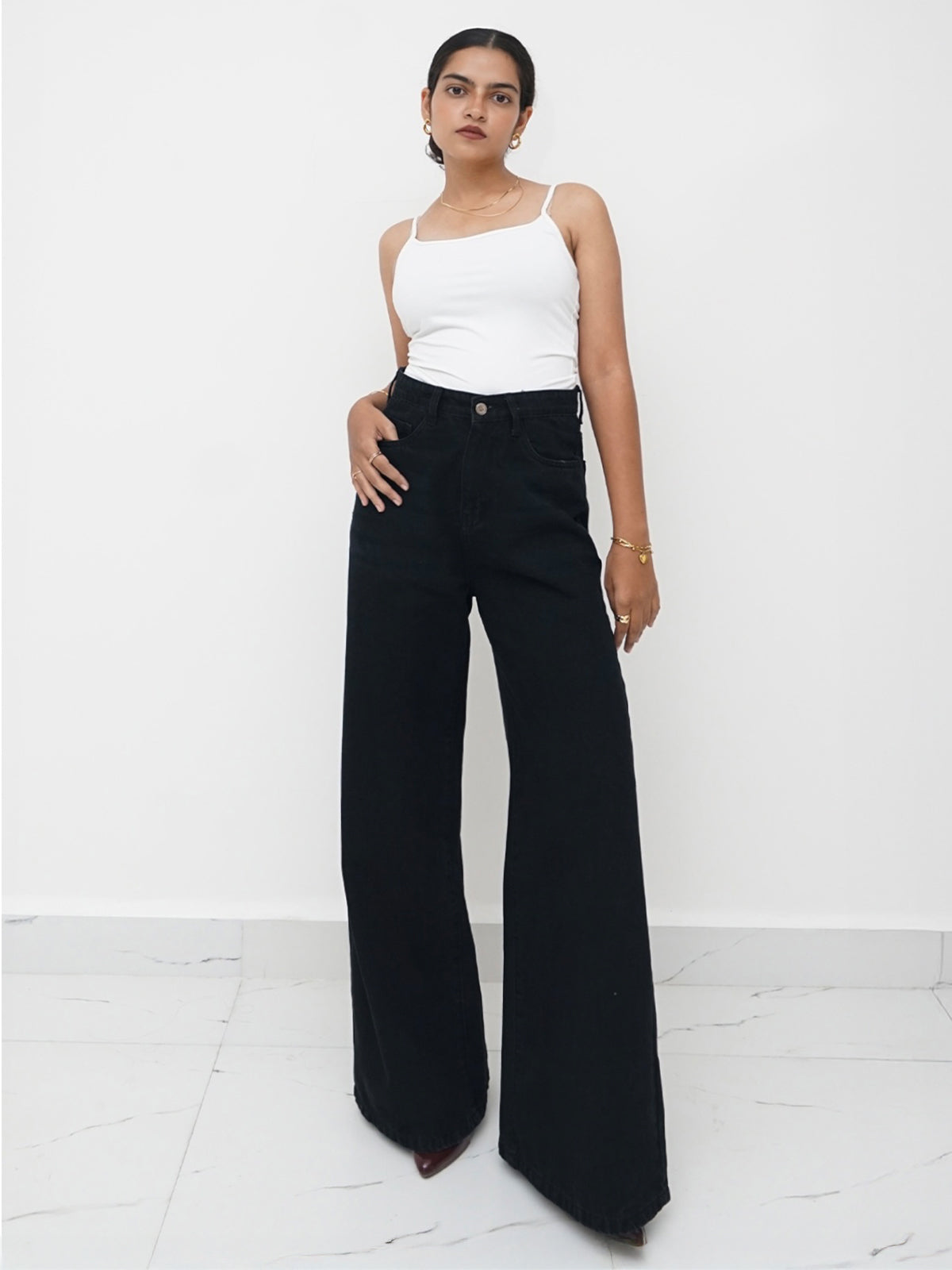 True Black Ultra Wide Leg Jeans
