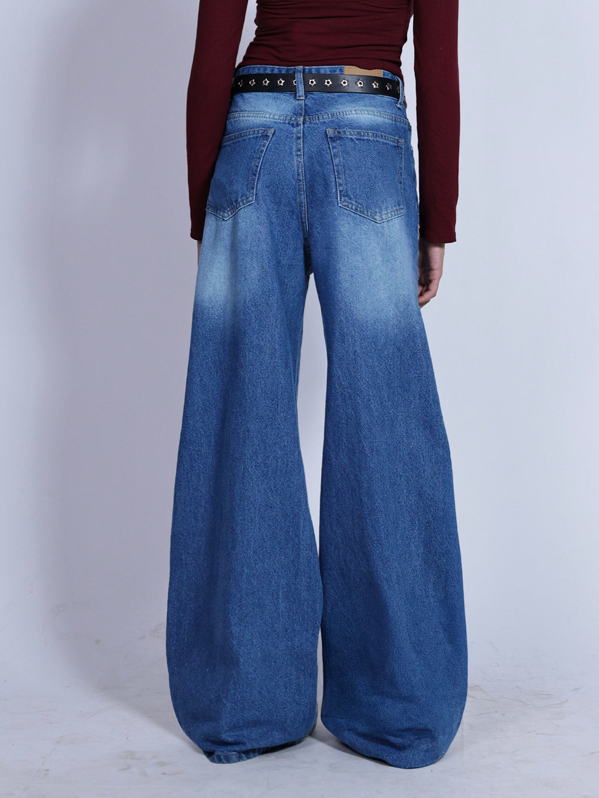 True Blue Washed Super Wide Leg Jeans