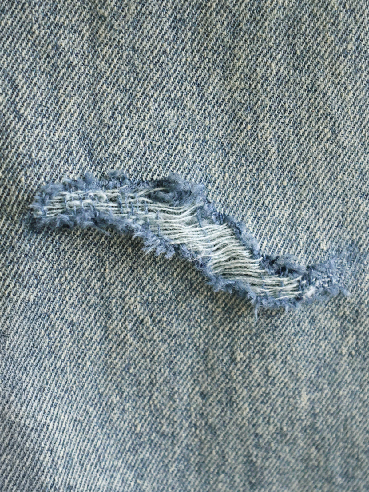 Retro Blue Tinted Ripped Super Wide Leg Jeans