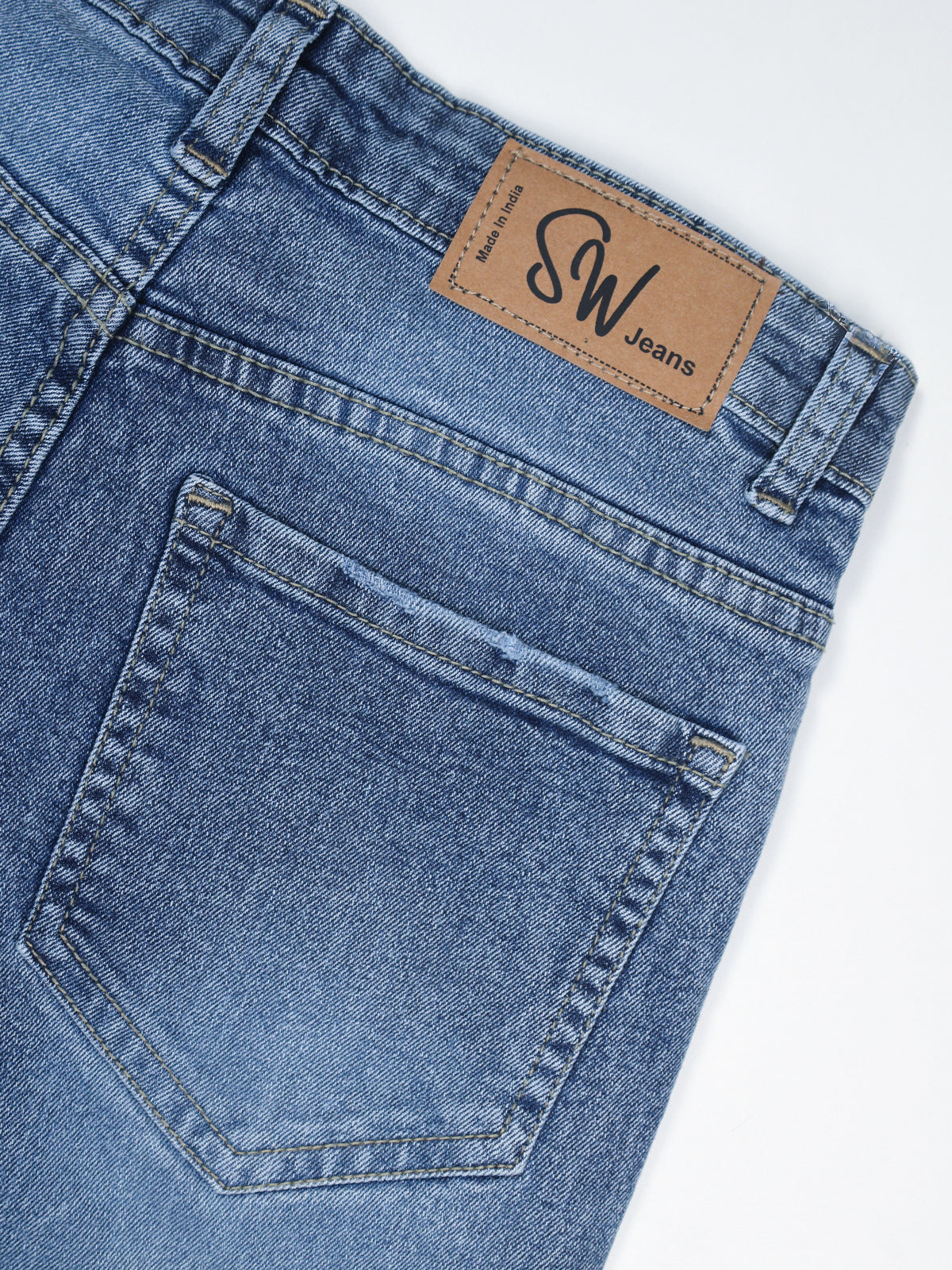Stormy Blue Washed Bootcut Jeans