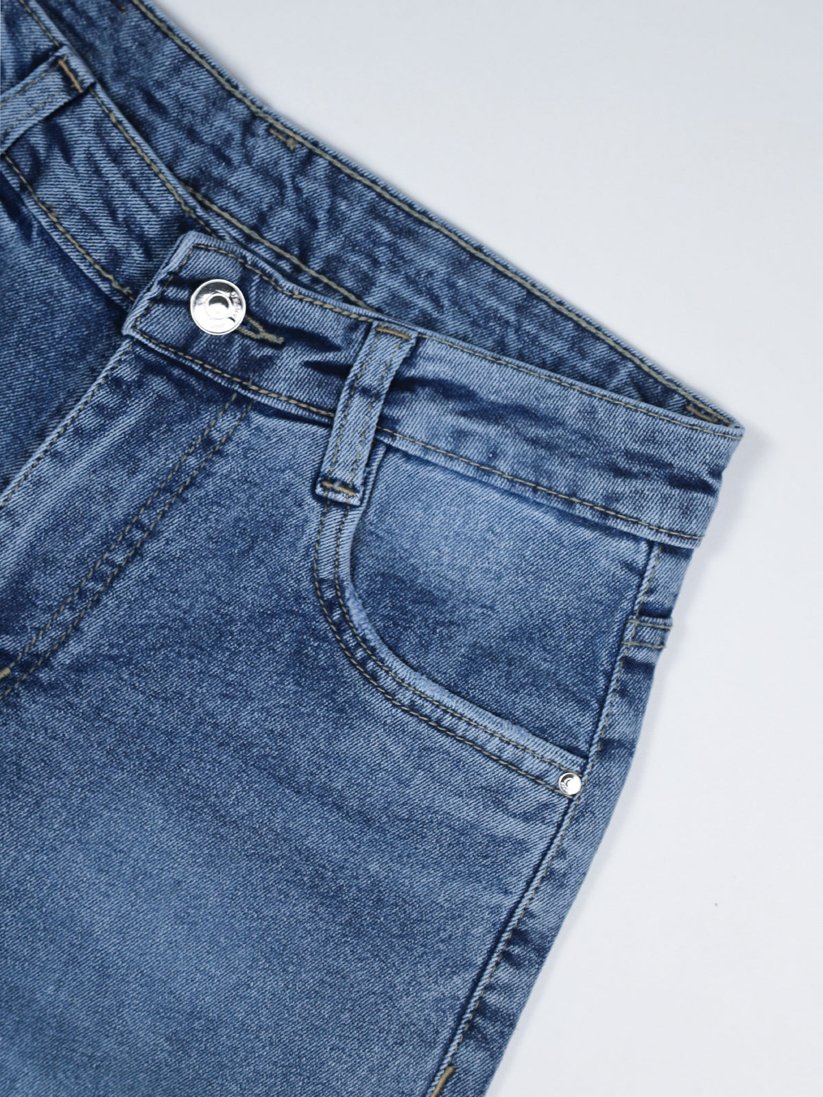 Stormy Blue Washed Bootcut Jeans