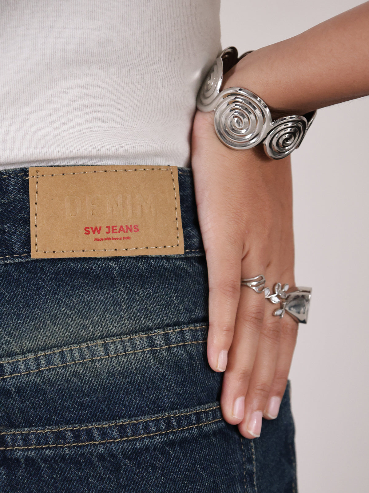Elite Blue Washed Super Wide Leg Jeans