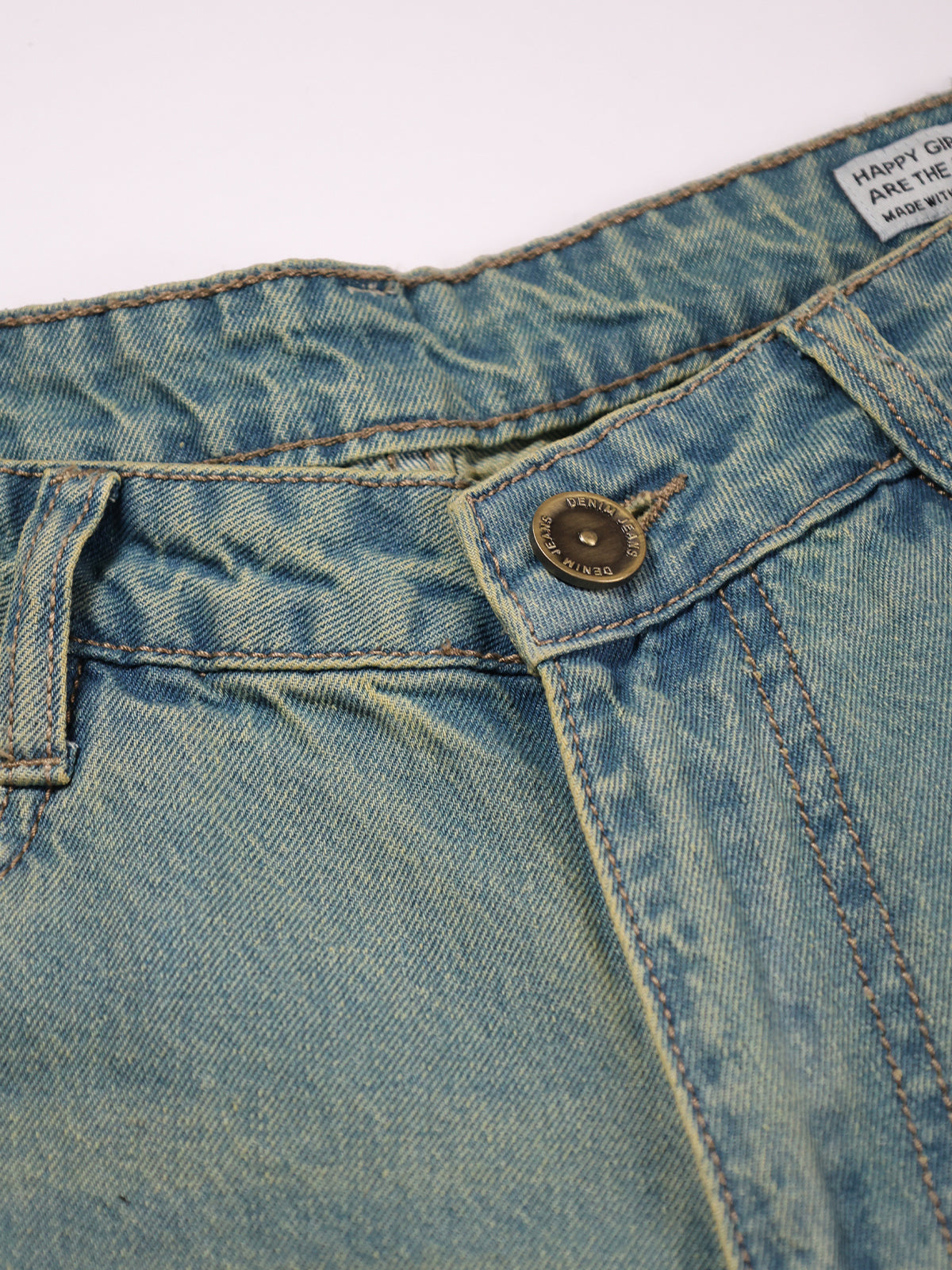Arctic Blue Tinted Wide Leg Jeans