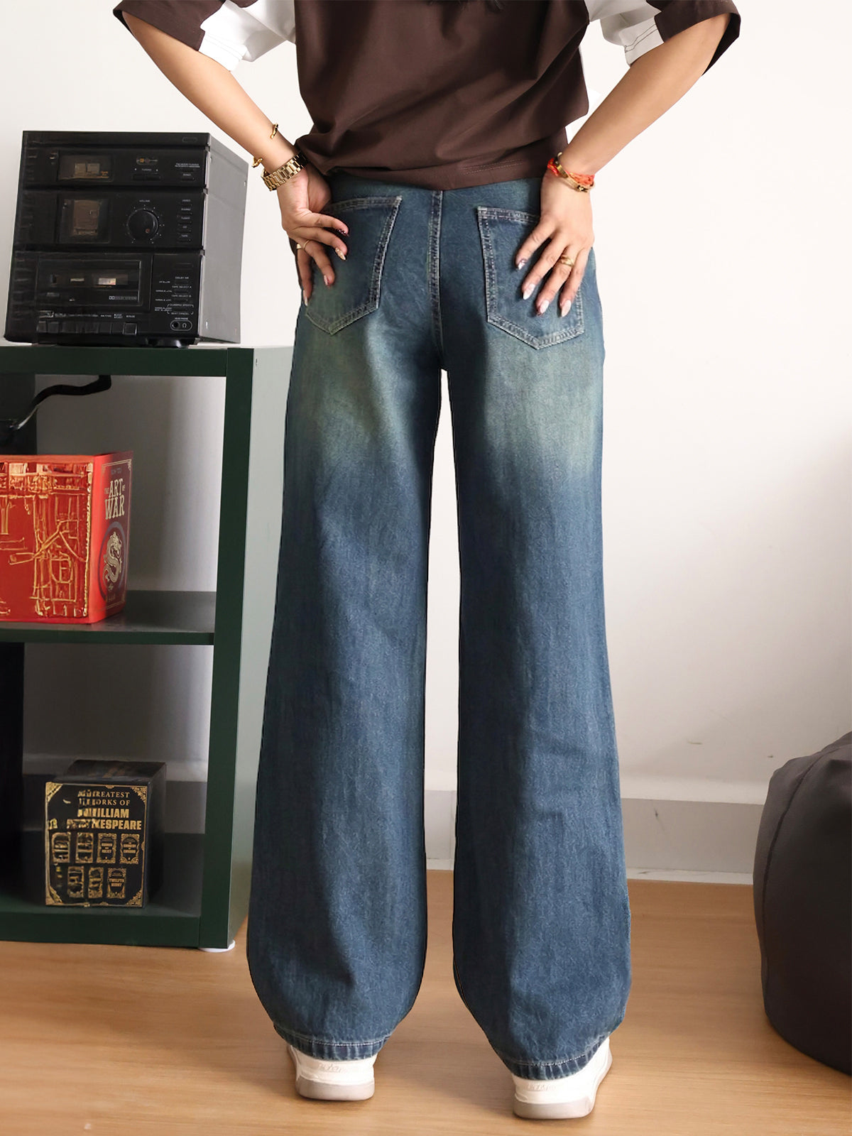 Moonlight Green Tinted Straight Leg Jeans